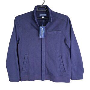 Mens Navy Blue MagnaReady Magnetic Closure Jacket Cotton Polyester Blend Size M